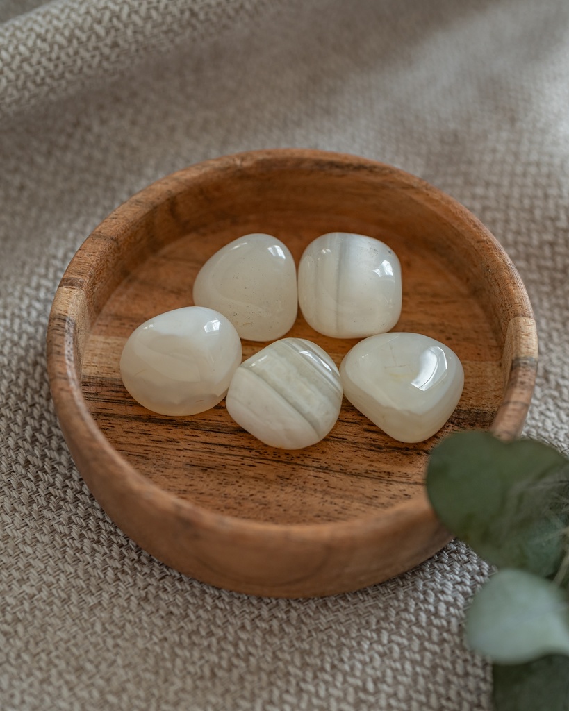 Agate blanche - Pierre roulée